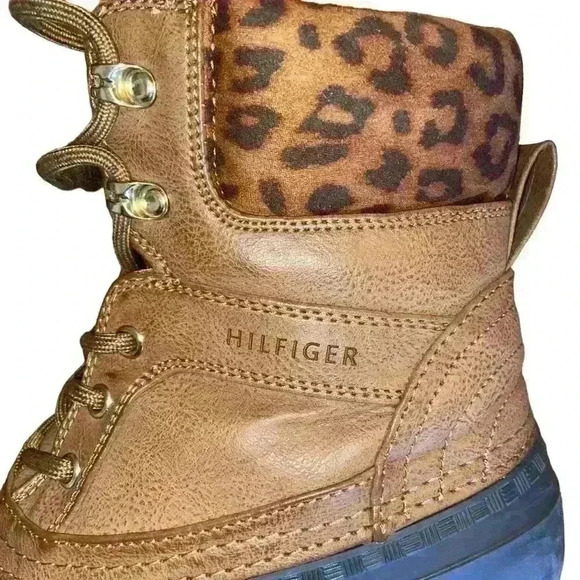 Tommy Hilfiger Womens Lined Duck Boots Size 9 Brown Leopard Print Active outdoor - Picture 3 of 8